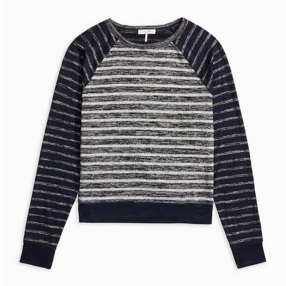 Rag & Bone The Knit Striped Pullover in Heather Stripe - Picture 9 of 11